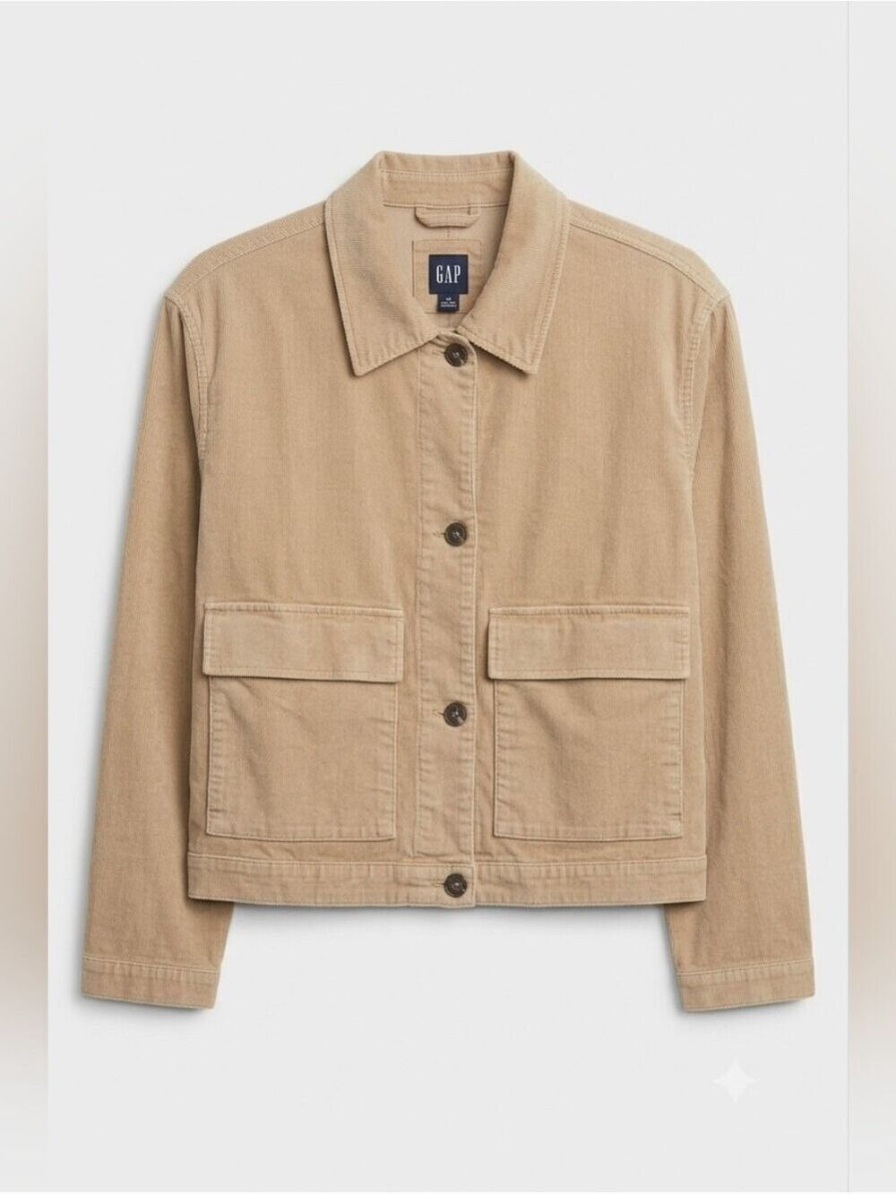 GAP Tan Denim Jacket, Buttons, Large Pockets, Collar, NWT, XL